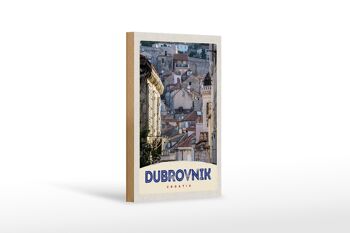 Panneau en bois voyage 12x18 cm vue sur la ville de Dubrovnik Croatie 1