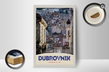 Panneau en bois voyage 12x18 cm vue sur la ville de Dubrovnik Croatie 2