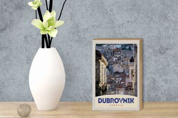 Panneau en bois voyage 12x18 cm vue sur la ville de Dubrovnik Croatie 3
