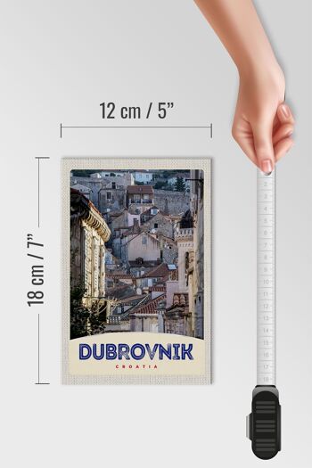 Panneau en bois voyage 12x18 cm vue sur la ville de Dubrovnik Croatie 4