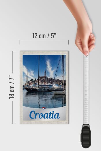 Panneau en bois voyage 12x18 cm Croatie yacht ville mer vacances 4