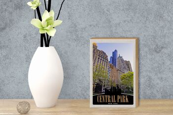 Panneau en bois voyage 12x18 cm Central Park USA Gratte-ciel New York 3