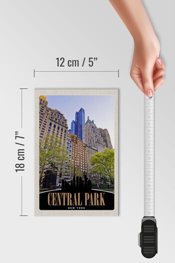 Panneau en bois voyage 12x18 cm Central Park USA Gratte-ciel New York 4