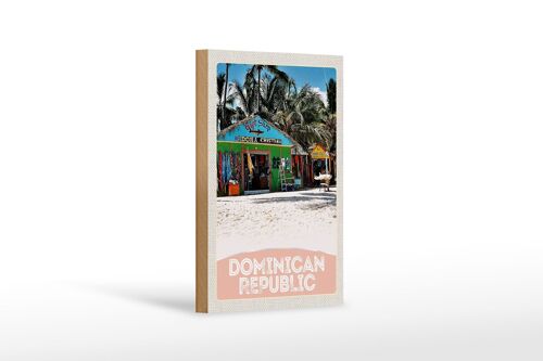 Holzschild Reise 12x18 cm Dominikanische Republik Strand Shop