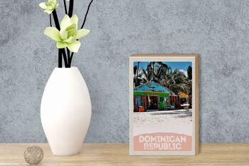 Panneau en bois voyage 12x18 cm République Dominicaine Beach Shop 3