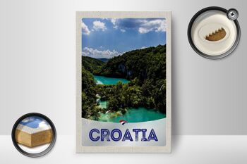 Panneau en bois voyage 12x18 cm Croatie mer nature vacances montagnes 2