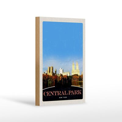 Cartello da viaggio in legno 12x18 cm Central Park America New York Trip