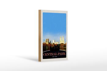 Panneau en bois voyage 12x18 cm Central Park America New York Trip 1