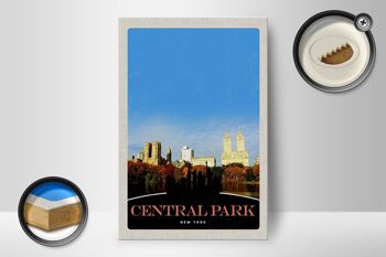 Panneau en bois voyage 12x18 cm Central Park America New York Trip 2