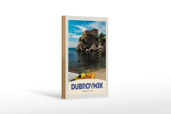 Panneau en bois voyage 12x18 cm Dubrovnik Croatie architecture marine 1