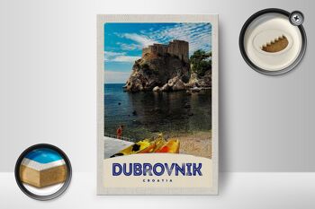 Panneau en bois voyage 12x18 cm Dubrovnik Croatie architecture marine 2