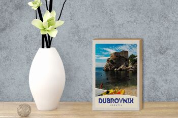 Panneau en bois voyage 12x18 cm Dubrovnik Croatie architecture marine 3