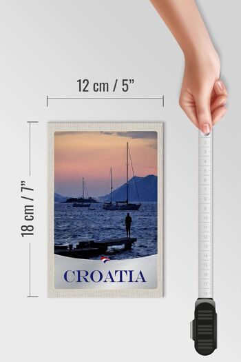 Panneau en bois voyage 12x18 cm Croatie yacht mer pêche montagnes 4