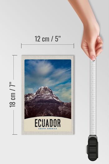 Panneau en bois voyage 12x18 cm Équateur Amérique du Sud montagnes neige 4