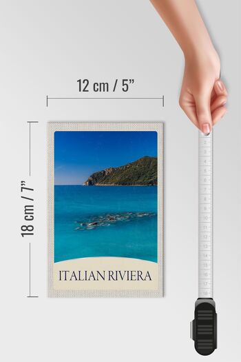 Panneau en bois voyage 12x18 cm Italie Riviera plage mer bleue 4