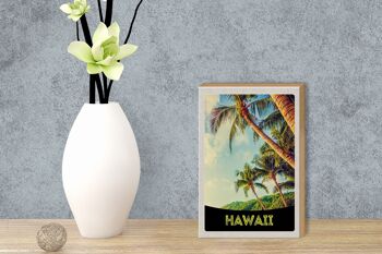 Panneau en bois voyage 12x18 cm île d'Hawaï plage palmiers décoration mer 3