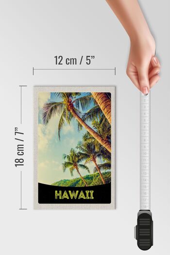 Panneau en bois voyage 12x18 cm île d'Hawaï plage palmiers décoration mer 4