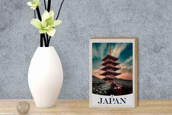 Panneau en bois voyage 12x18 cm Japon Asie bâtiment traditionnel 3