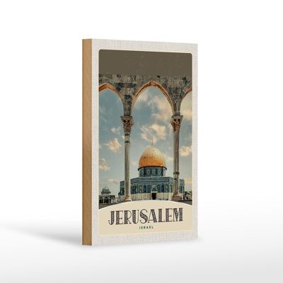 Cartel de madera viaje 12x18 cm Jerusalén Israel templo decoración vacaciones