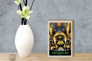 Panneau en bois voyage 12x18 cm décoration intérieure du temple de Jérusalem Israël 3