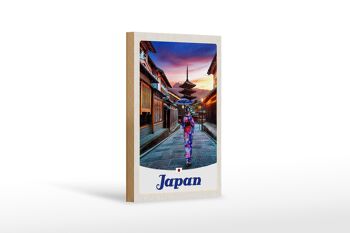 Panneau en bois voyage 12x18 cm Japon Asie Tradition femme japonaise 1