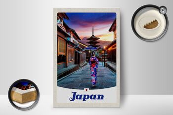Panneau en bois voyage 12x18 cm Japon Asie Tradition femme japonaise 2