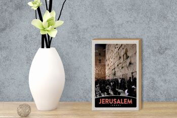 Panneau en bois voyage 12x18 cm Jérusalem Israël prière prier décoration 3