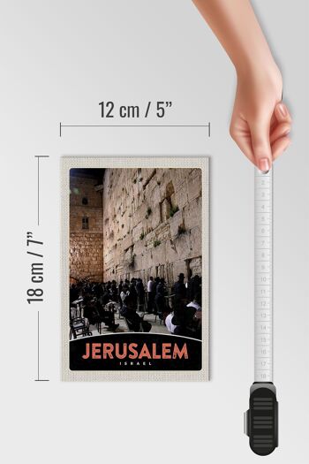 Panneau en bois voyage 12x18 cm Jérusalem Israël prière prier décoration 4