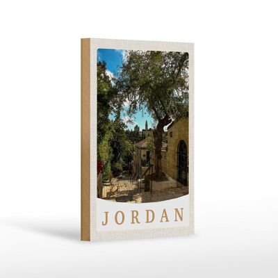 Holzschild Reise 12x18 cm Jordan Urlaub Natur Dekoration Bäume