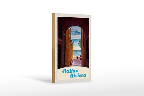 Holzschild Reise 12x18 cm Italien Riviera Strand Meer Urlaub