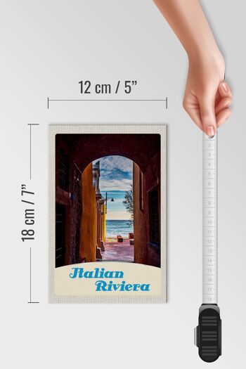 Panneau en bois voyage 12x18 cm Italie Riviera Plage Mer Vacances 4