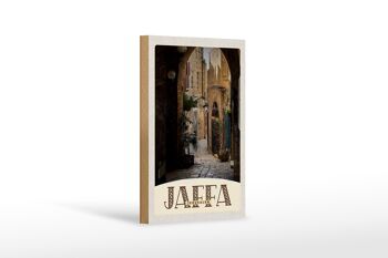Panneau en bois voyage 12x18 cm Jaffa Jérusalem Israël city way 1