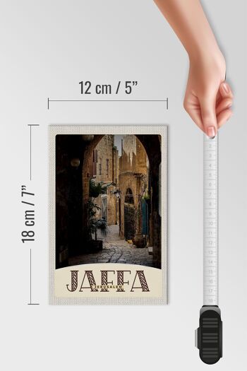 Panneau en bois voyage 12x18 cm Jaffa Jérusalem Israël city way 4