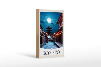 Panneau en bois voyage 12x18 cm Kyoto Japon décoration soirée centre ville 1