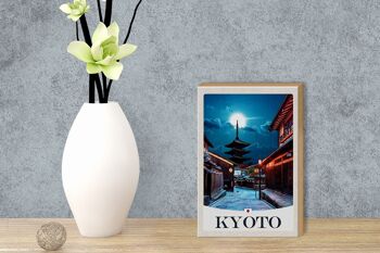 Panneau en bois voyage 12x18 cm Kyoto Japon décoration soirée centre ville 3