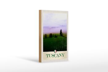 Panneau en bois voyage 12x18 cm Toscane Italie montagnes prairie nature 1