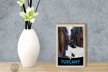 Panneau en bois voyage 12x18cm Toscane Italie panneau de voiture de vieille ville 3