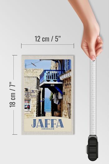 Panneau en bois voyage 12x18 cm Jaffa Jérusalem Israël ville mer 4
