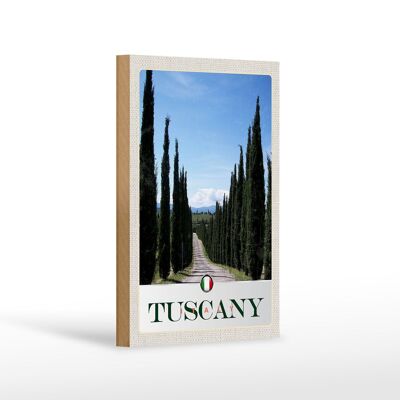 Holzschild Reise 12x18cm Toskana Italien Allee Weg Schild
