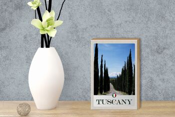 Panneau de voyage en bois 12x18cm, panneau de chemin d'avenue Toscane Italie 3