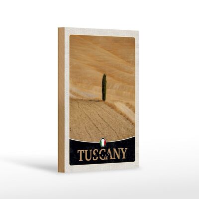 Cartello in legno da viaggio 12x18 cm Toscana Italia albero deserto cartello con sabbia