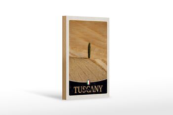 Panneau en bois voyage 12x18cm Toscane Italie désert arbre sable signe 1