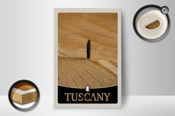 Panneau en bois voyage 12x18cm Toscane Italie désert arbre sable signe 2