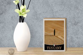 Panneau en bois voyage 12x18cm Toscane Italie désert arbre sable signe 3