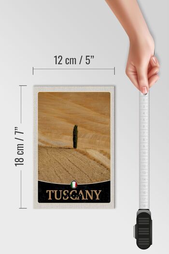 Panneau en bois voyage 12x18cm Toscane Italie désert arbre sable signe 4
