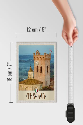 Panneau de voyage en bois 12x18cm, panneau de tour d'église Toscane Italie 4