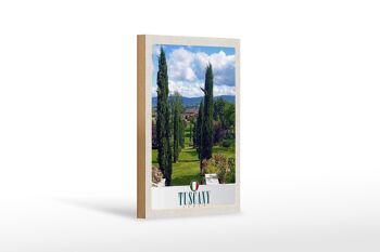 Panneau en bois voyage 12x18cm Toscane Italie décoration arbres nature 1