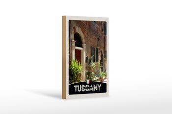 Panneau en bois voyage 12x18cm Toscane Italie bâtiment plantes décoration 1