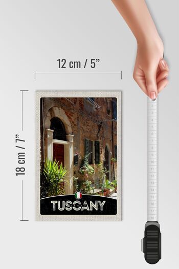 Panneau en bois voyage 12x18cm Toscane Italie bâtiment plantes décoration 4
