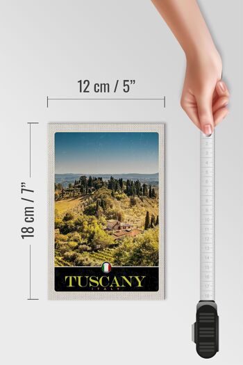 Panneau de voyage en bois 12x18cm, Toscane Italie Finca, panneau de champs de vin 4
